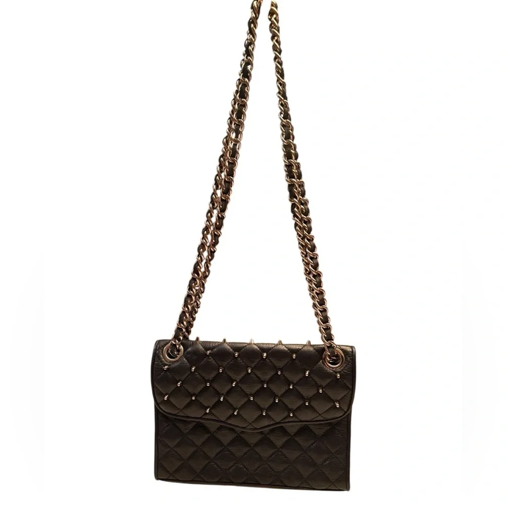 Rebecca Minkoff Mini Quilted Affair with Studs in Black with Gold Hardware - Picture 2 of 11